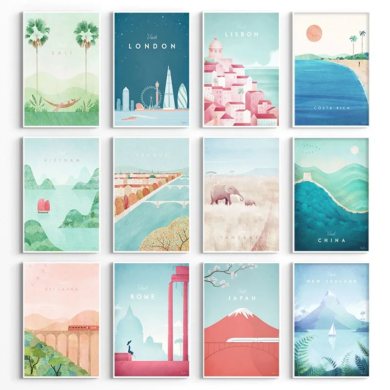 Resin Art And Deco - ملصقات سفر عالمية بتصميم بسيط: باريس،
