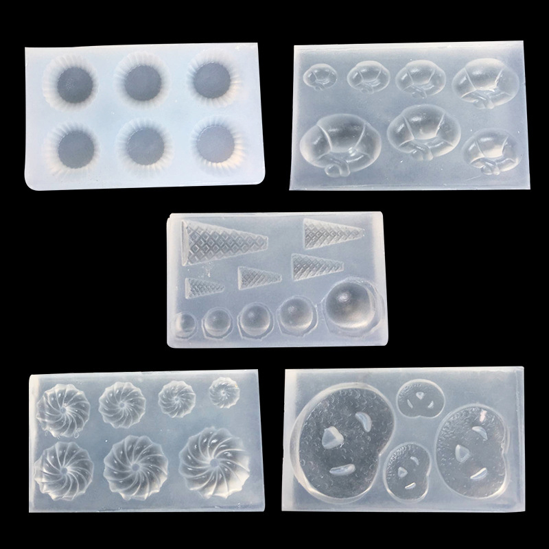 Resin Art Clay - قالب سيليكون صغير للكوكيز والكرواسون وتارت