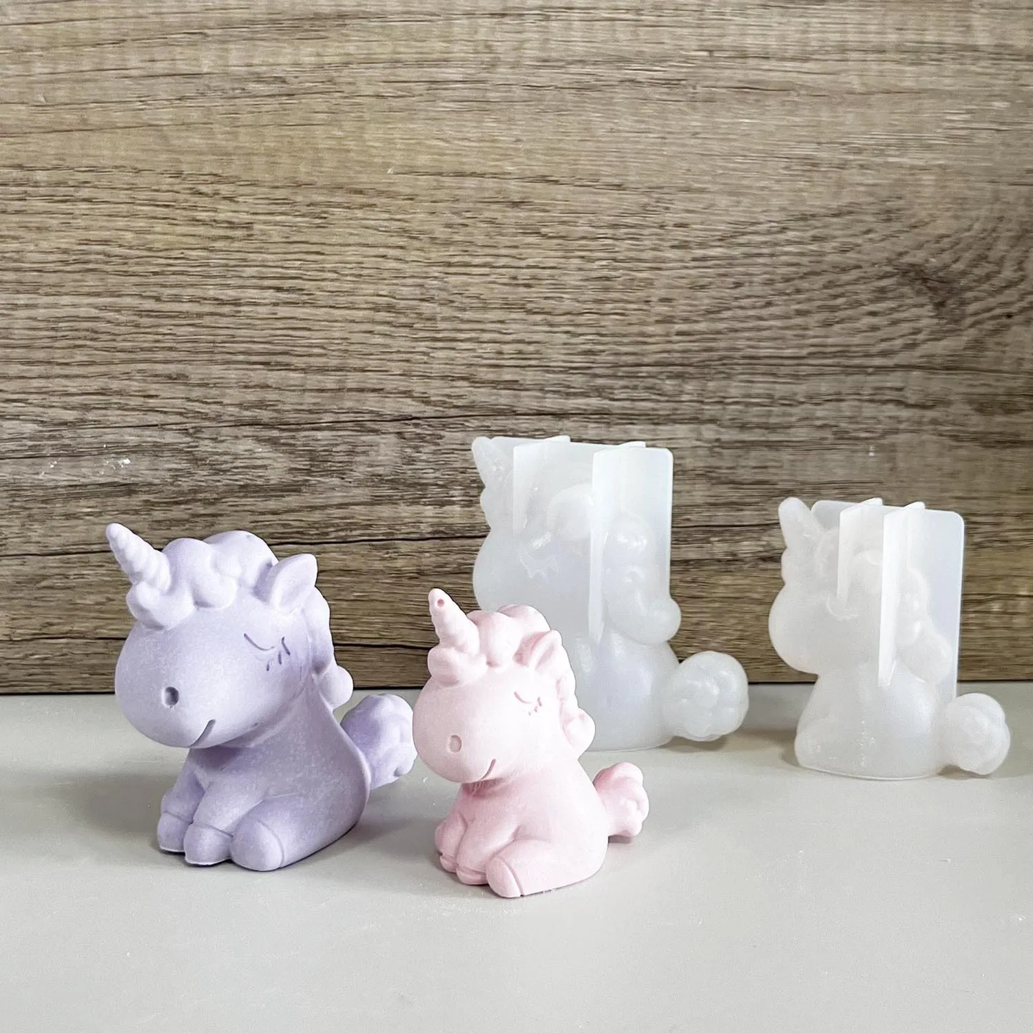 Resin Art Clay - ثلاثية الأبعاد هندسية سيليكون يونيكورن القط