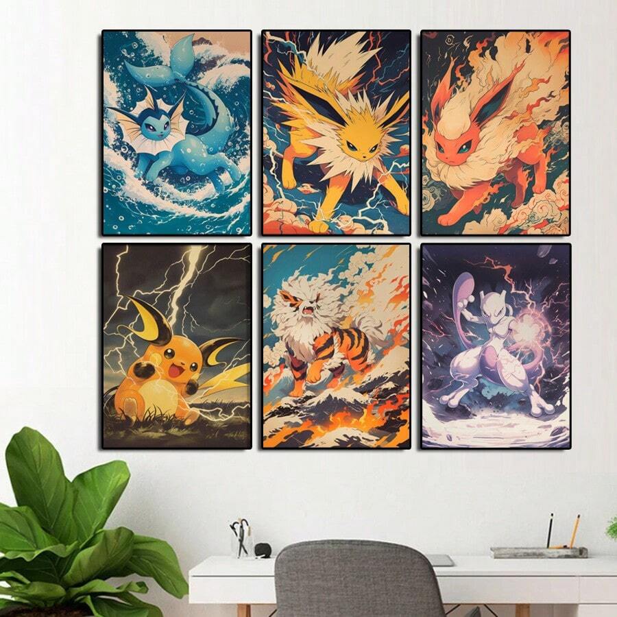 Resin Art Home Decor - ملصقات أنمي بوكيمون رايشو ميوتو فليرون