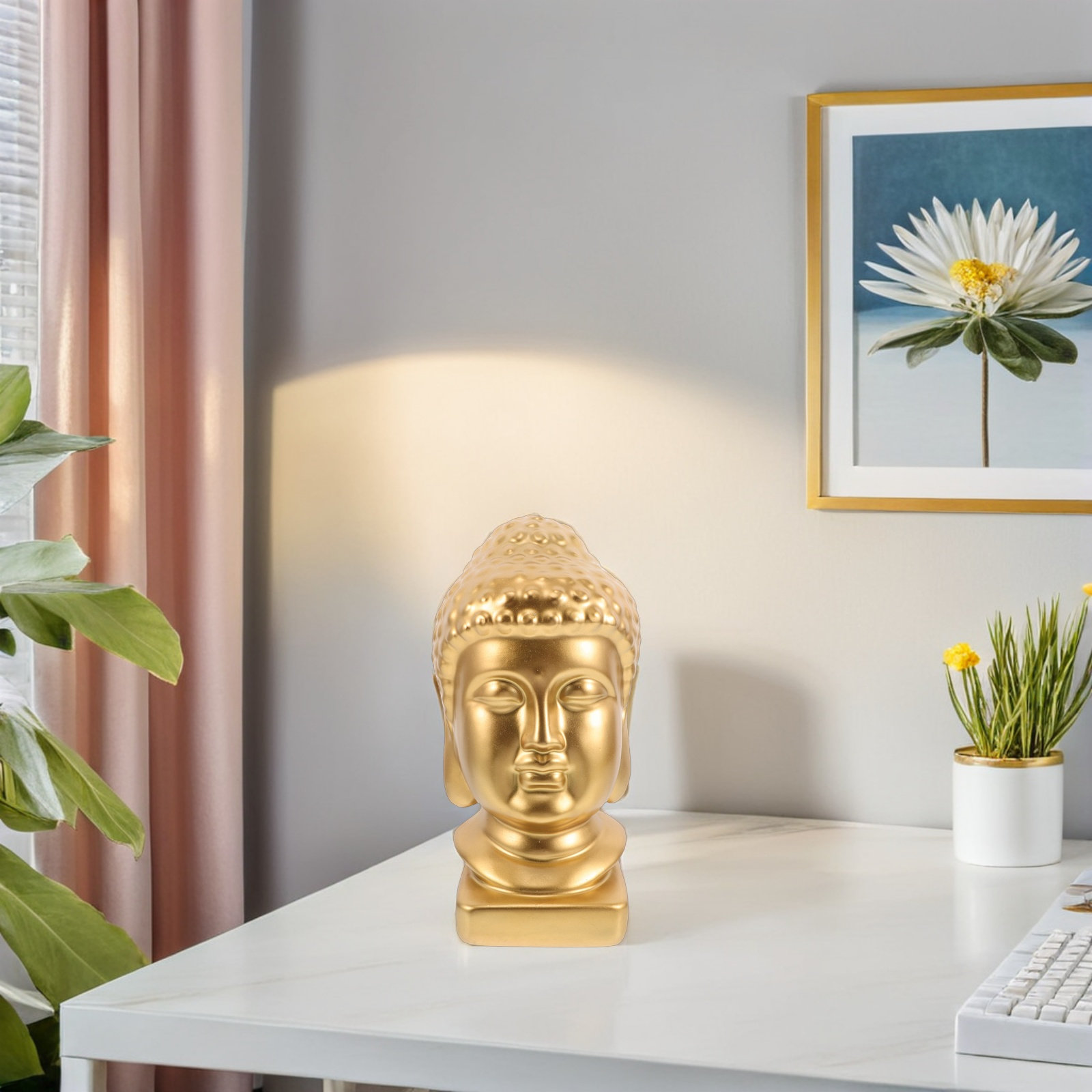 تمثال رأس بوذا من الراتنج، منح - مراجعة Resin Art Home Decor وسعره