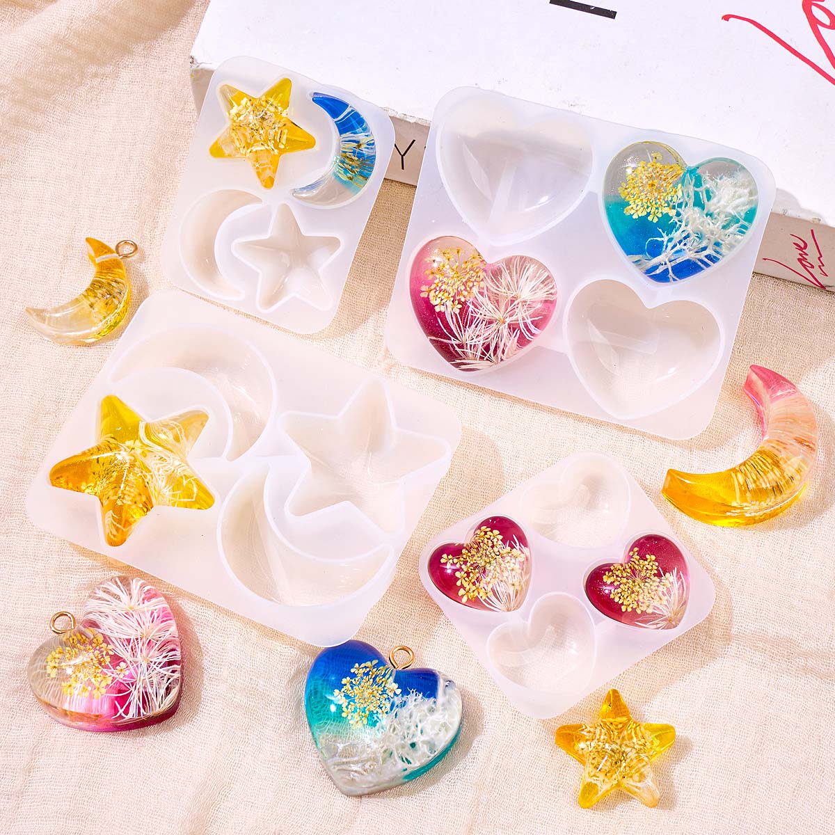قالب سيليكون على شكل قلب ونجمة - مراجعة Resin Art Letters وسعره