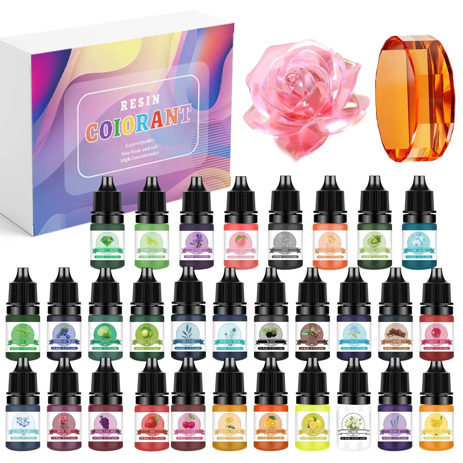 30 ألوان 5 مللي الايبوكسي الرا - مراجعة Resin Art Liquid وسعره