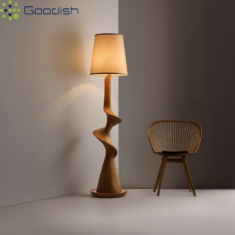 مصباح أرضي LED خشبي منحني عمود - مراجعة Resin Art On Wood وسعره
